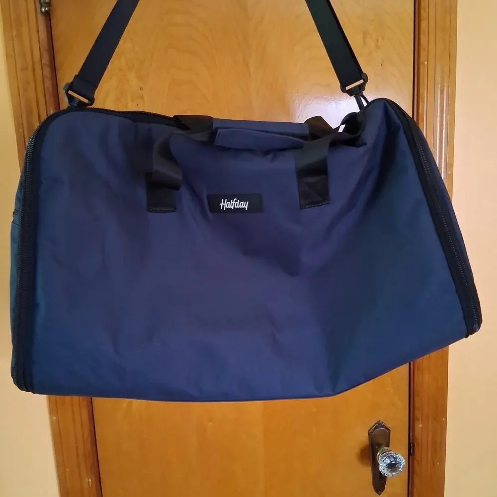 Halfday Travel Duffel Garment Bag 45L Travel Bag Marine Blue Navy W/Strap